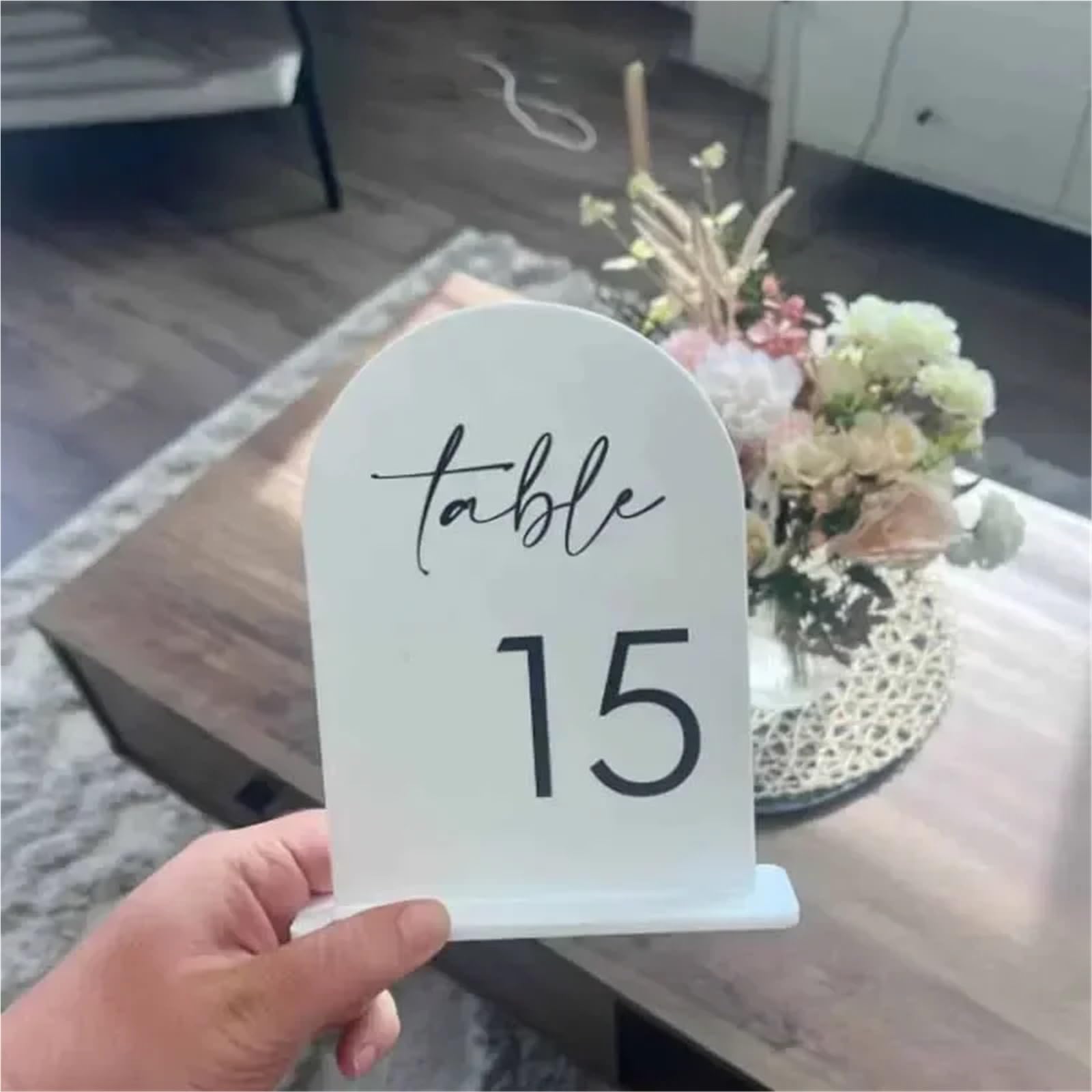 PortanúMeros De Mesa Acrylic Arched Shape Table Numbers Wedding With Stands Party Reception Decoration PosanúMeros Para Boda(White Arch Back,Table 1-10)
