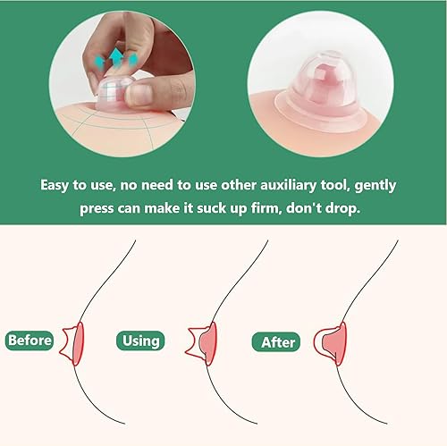 Miniatura 6 de 2 piezas de insertos de brida de 0.669 in y 1 par de correctores de pezón de silicona, inserto de brida compatible con extractor de leche