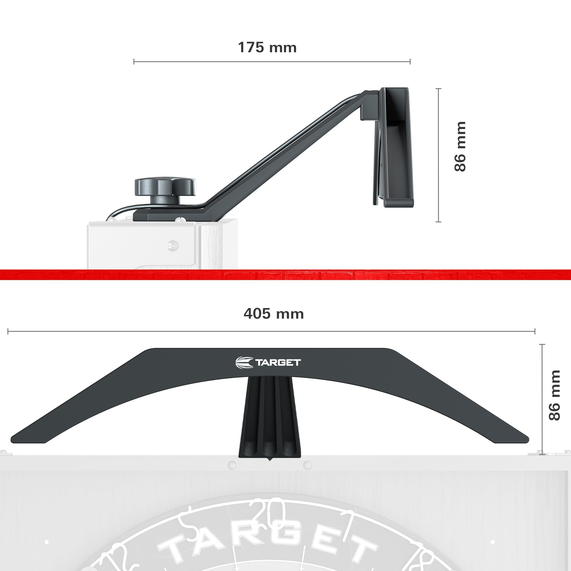 Target Darts Arc Dartboard LED Light Sicurezza Fits All Dart Boards Easy Assembly Bright Lighting