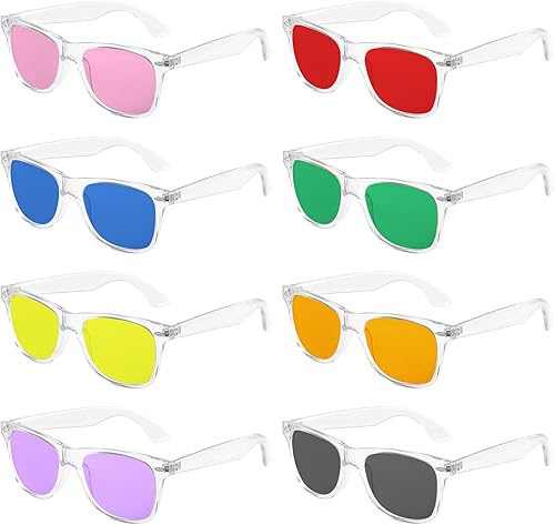 Vista 146 de Suministros para regalos de fiesta de colores neón Paquete de 8 gafas de sol unisex Varios