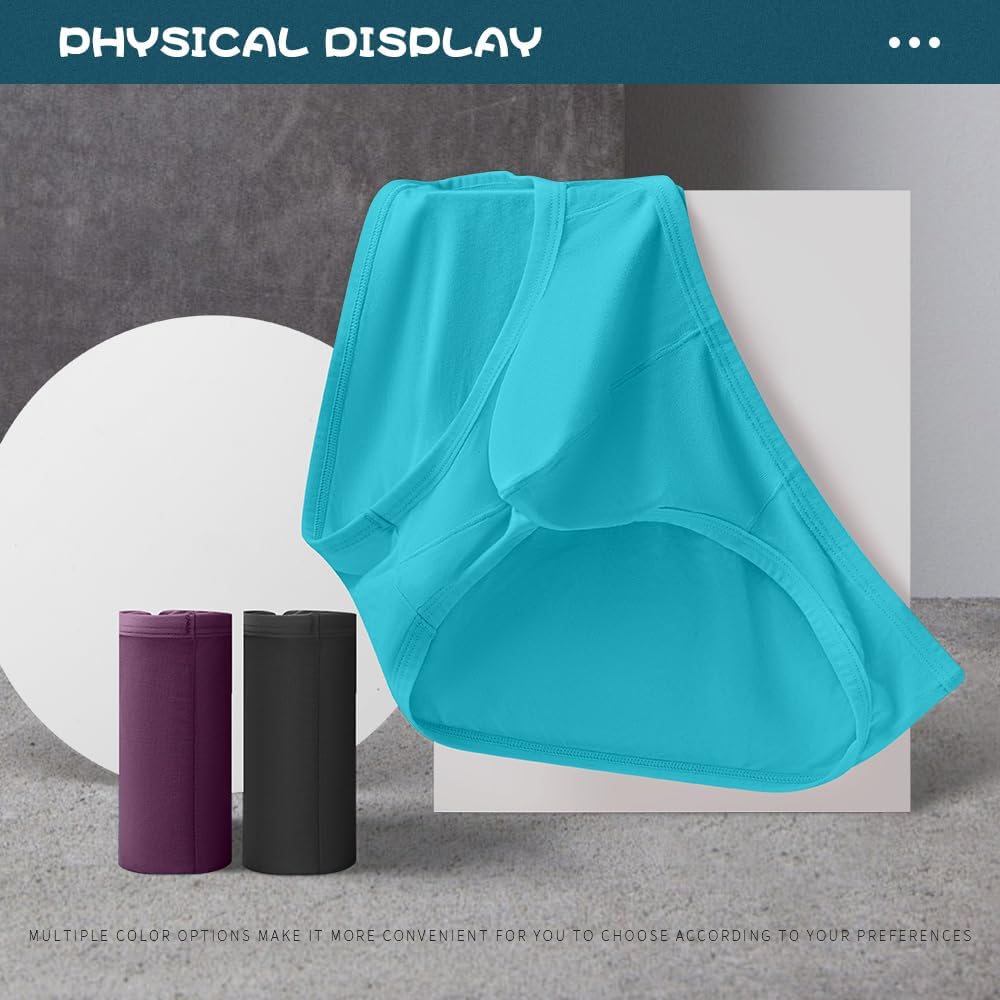 Hgn Men's Viscose Underwear Briefs, Ultra Comfort Lightweight Sexy Bikini Briefs, 4Pack - Image 6