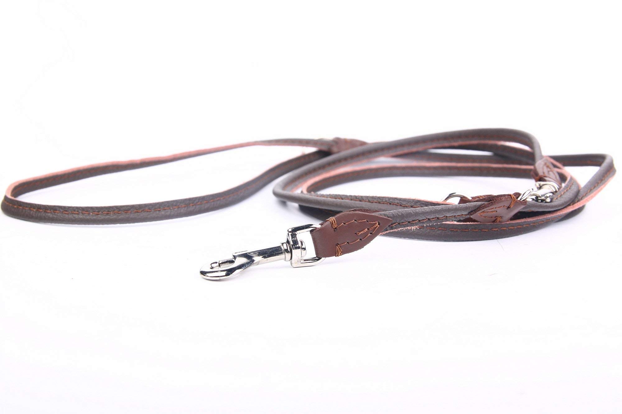 edle Echt-Leder-Hundeleine 961 8mm x 220cm, perfekt für kleinere Hunde