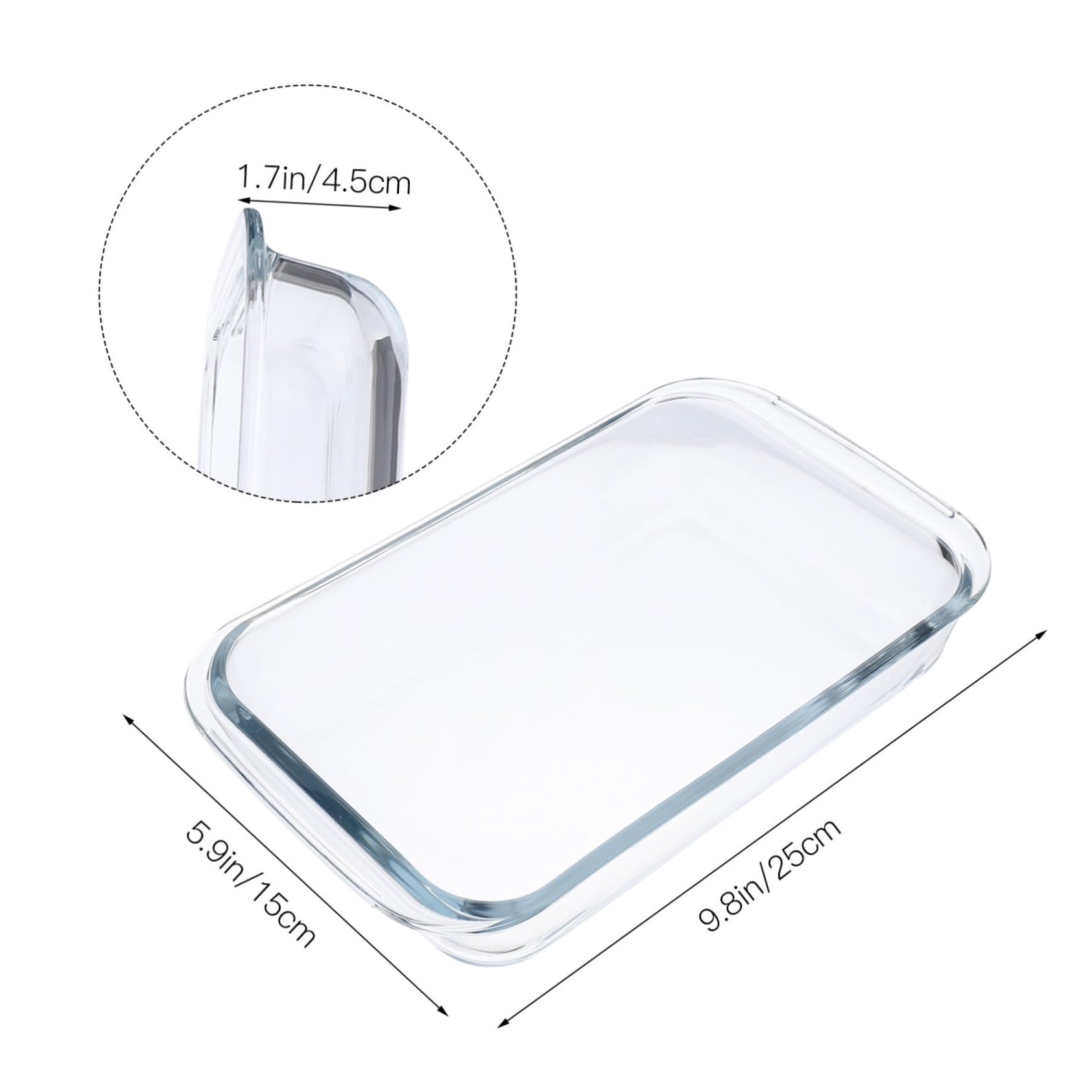 OKUMEYR Portable Tempered Glass Bakeware Microwave Safe Grill Plate for Baking and Cooking High-temperature Resistant Casserole Dish for Oven and Dishwasher Use