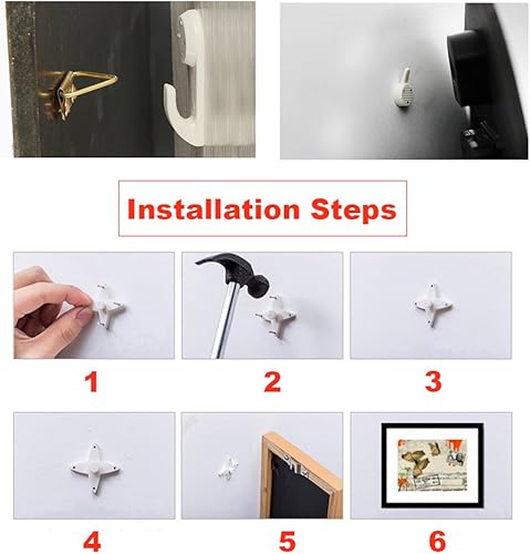 Miniatura 5 de EuTengHao 43 tornillos invisibles para uñas, ganchos de pared sin rastro, ganchos de fotos sin rastro, ganchos de fotos para pared dura, ganchos de