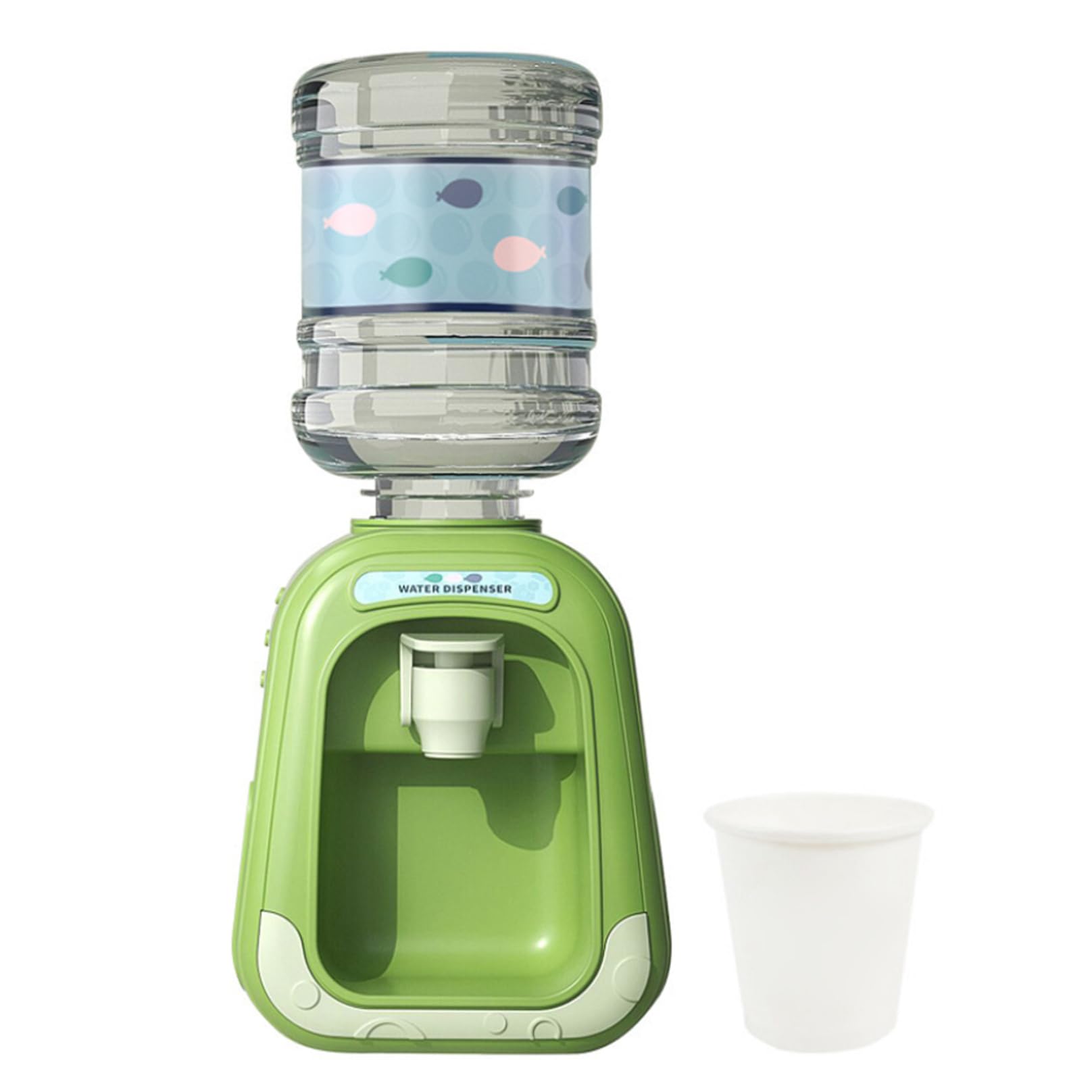 Lawnrden Water Dispenser for Kids, Mini Water Dispenser 190ml Kids with Cup Simulation Tiny Drinks for Toys No Battery Green
