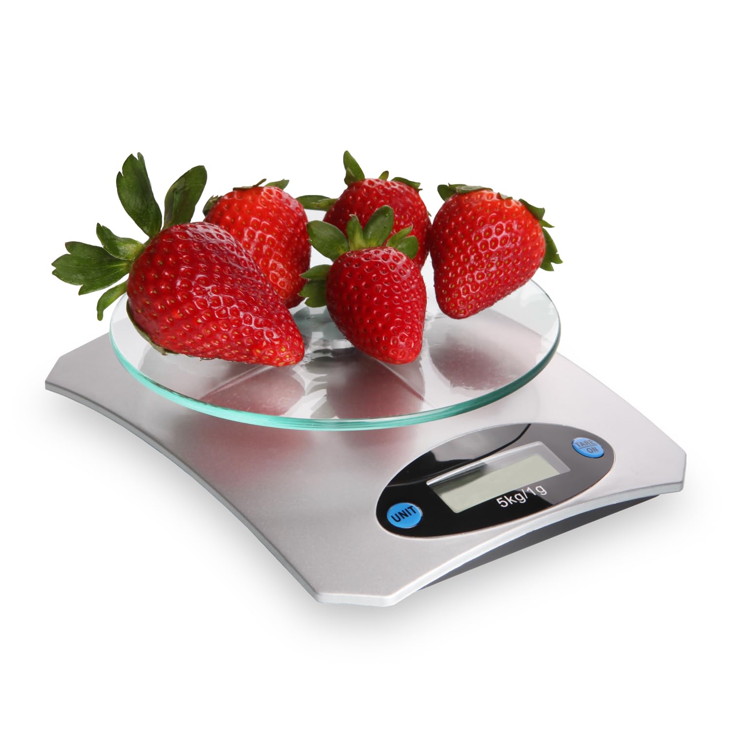 Báscula de cocina y repostería, ligera con pantalla LCD, pantalla digital, fácil de limpiar, peso máximo 5 kg, color gris