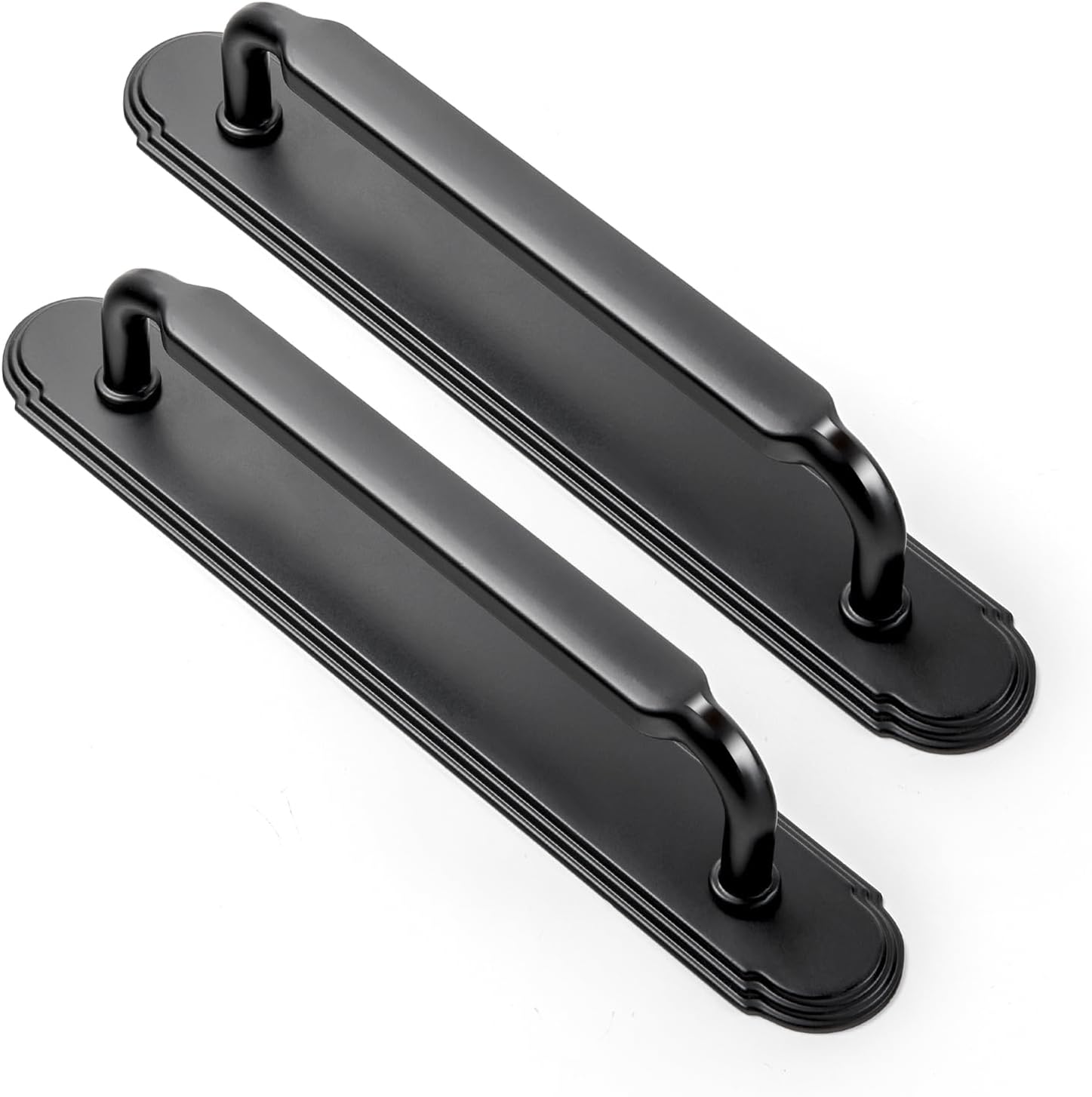 Goo-Ki 2 Pack Antique Brass Zinc Alloy Cabinet Pulls with Backplate - 3 Inch Hole Centers Vintage Brass Kitchen Cabinet Pulls Hardware with Spacer,2202-GT-76-G014-2