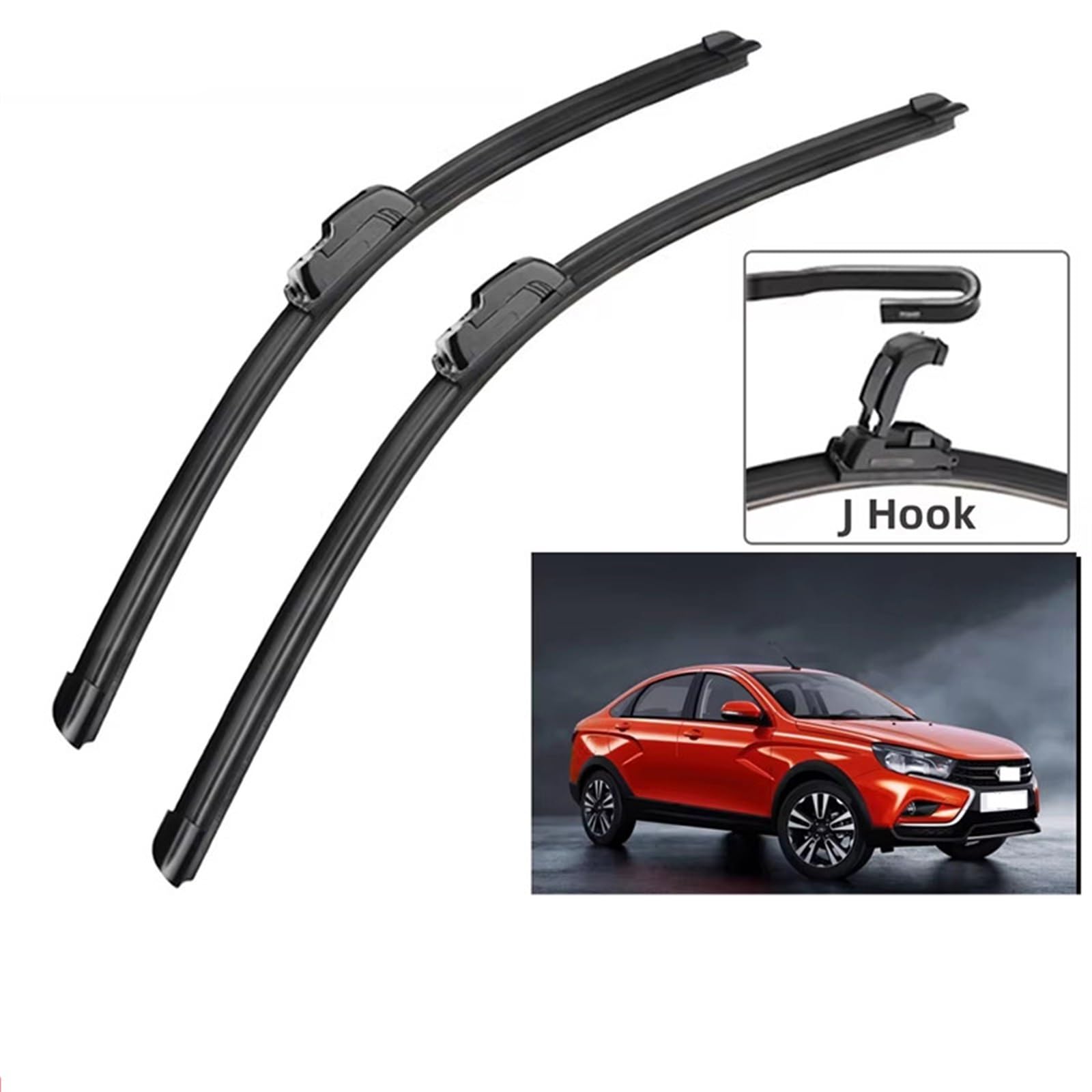 Spazzola Tergicristallo Compatibile con Lada per Vesta 2015 2016 2017 2018 Accessori per Auto Spazzole Tergicristallo Anteriori Tergicristalli Ganci per Tipo U J 24"+18"