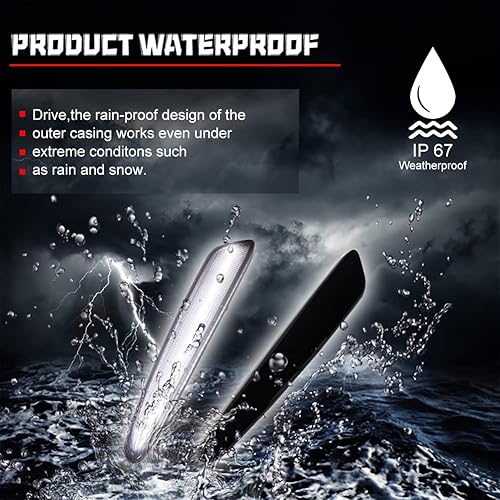 Miniatura 6 de KENRTIR Para Chevy Corvette C6 2005 2006 2007 2008 2009 2010 2011 2012 2013 luz de marcador lateral frontal lente ahumada LED blanco