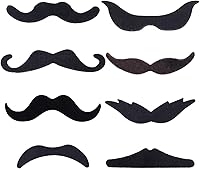 Vista 4 de HESTYA 48 piezas de bigotes falsos a granel, autoadhesivas, novedad de bigotes, calcomanías de bigotes de pirata francés, disfraz de barba