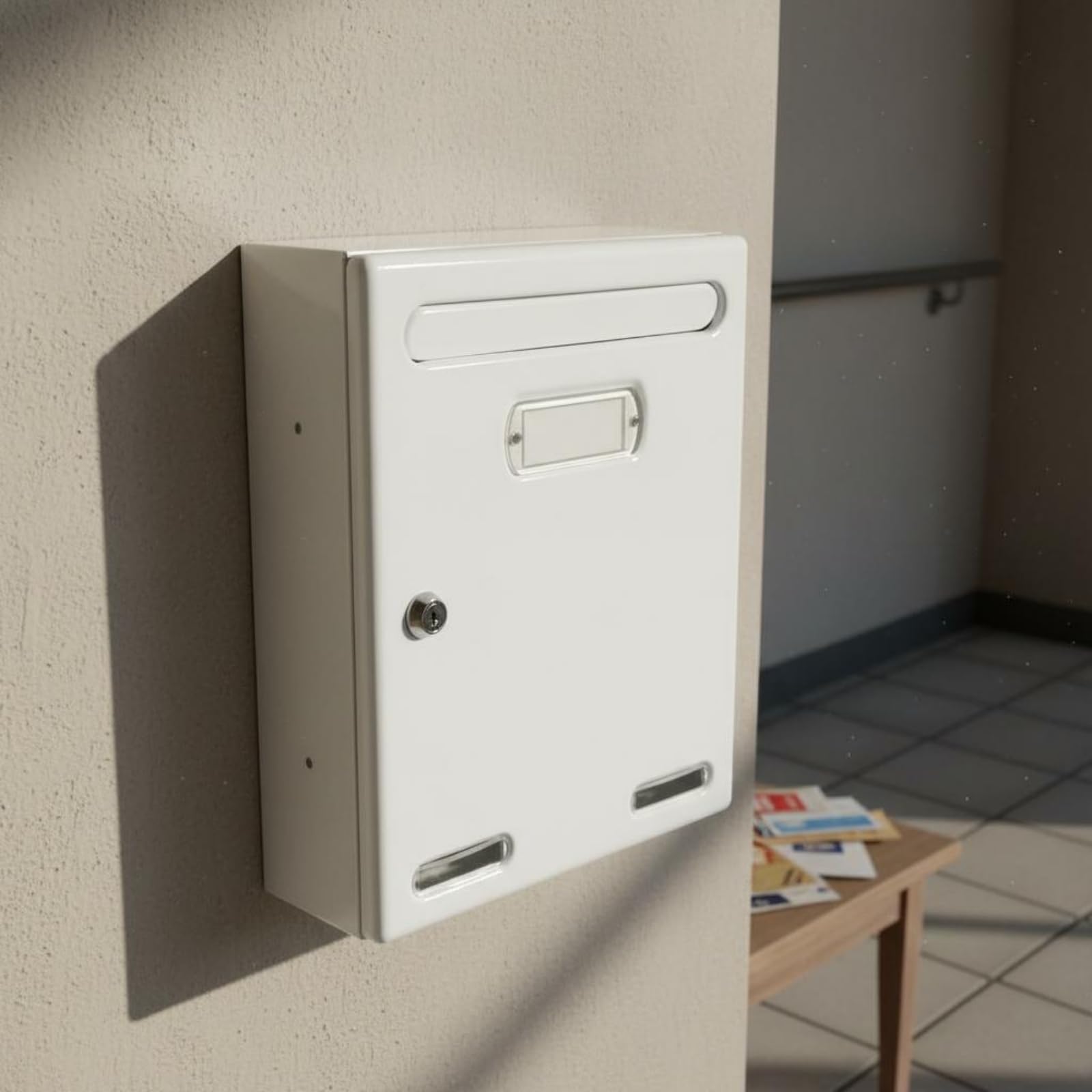 Cassetta le da Parete Esterna Cassetta Lettere Cassetta Cassetta Murale in Metallo Zincato con Slot Frontale E Serratura Robusta Spazio Adatta per Portico Ingresso Principale Recinzione