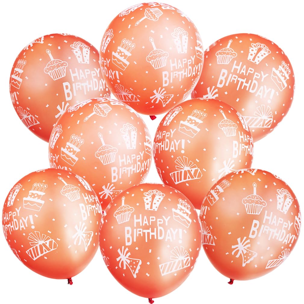 30Pcs Rose Gold Birthday Balloons 12In Printed Latex Balloons with "Happy Birthday"for Kids Birthday Party Decoration