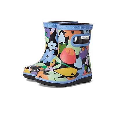 Bogs Kids Skipper II Overlap Flowers (Toddler) Kids Shoes Black