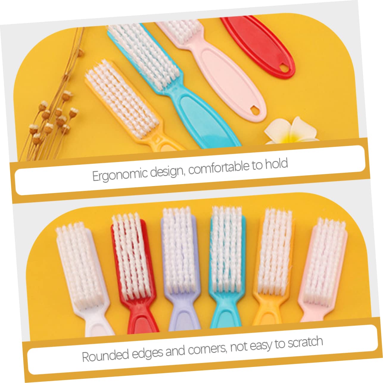 Spazzole per Unghie Facile da Trasportare Leggere in Plastica Set 24 Pezzi Colore Casuale Manico per Manicure la Pulizia delle Unghie in Viaggio
