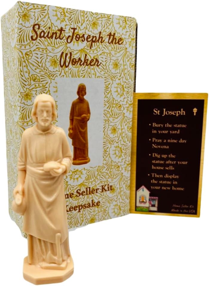 Westmon Works Estatua de San José para Vender una Casa Coleccionistas Edición de Recuerdo Conjunto de Bienes Raíces con Tarjeta de Estatua y Caja de