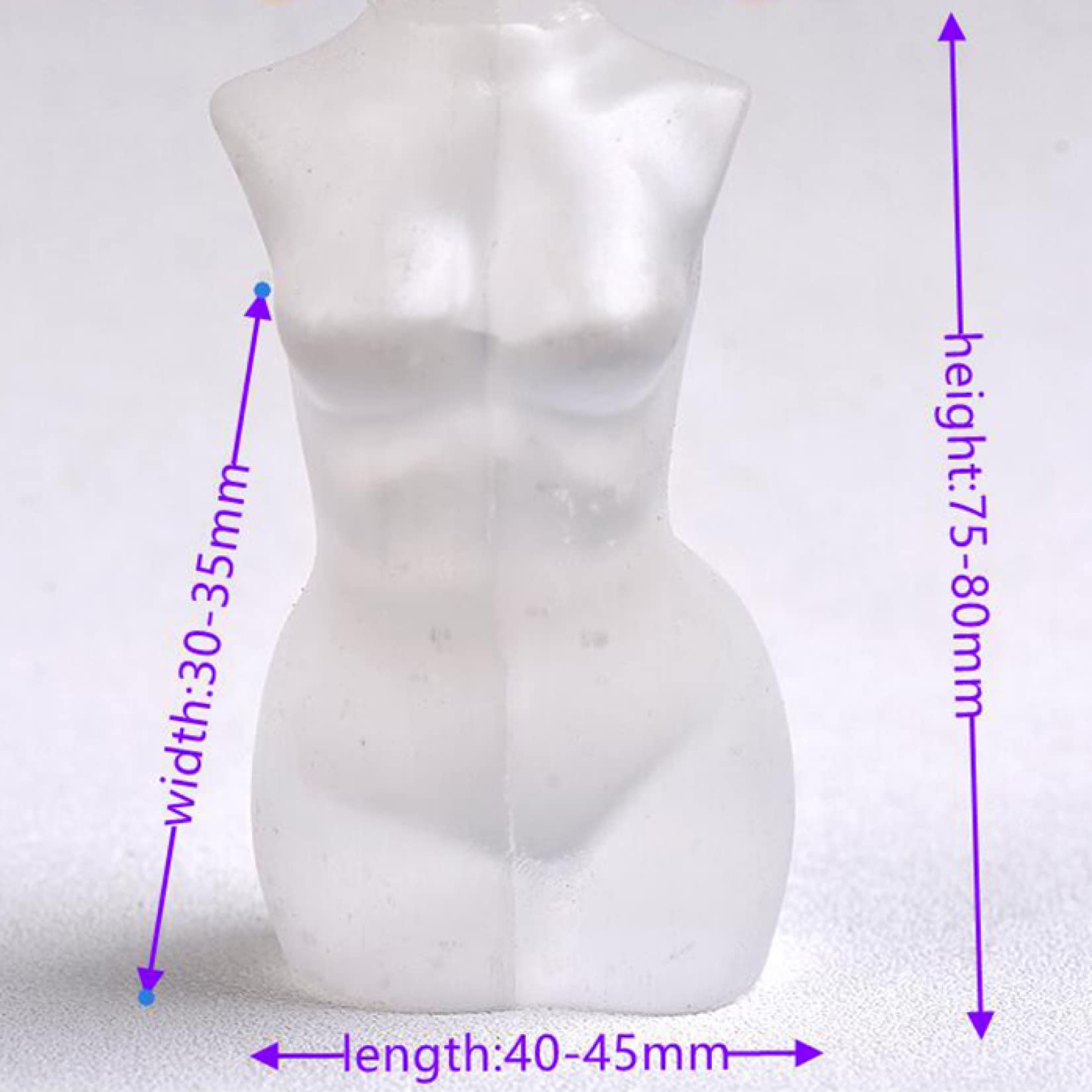 lleno de textura Estatua de cuerpo de cristal de selenita de cuarzo transparente Tallada a mano Modelo femenino Escultura de cristal Artesanía Oficina en el hogar Decoración de escritorio Adornos de e