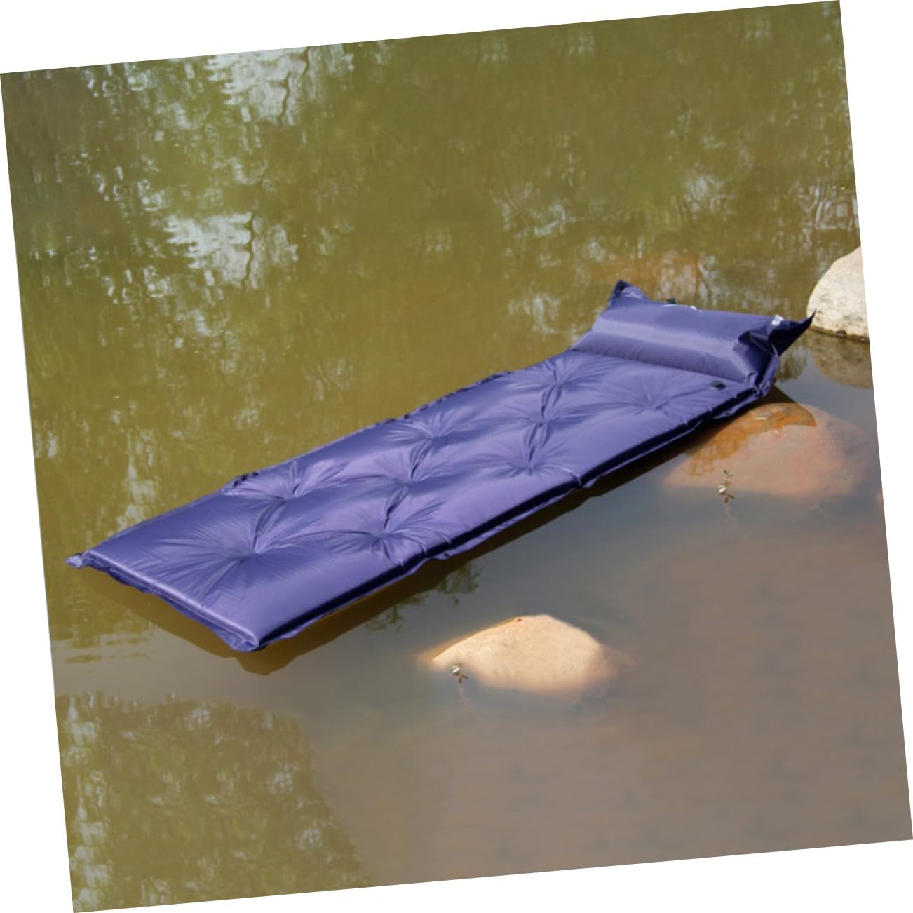 Inflatable Sleeping Pad Integrated Pillow Portable Camping Mat for Outdoor Activities Ergonomic Design for Comfort Lightweight and Easy to Carry for Hiking and Picnics