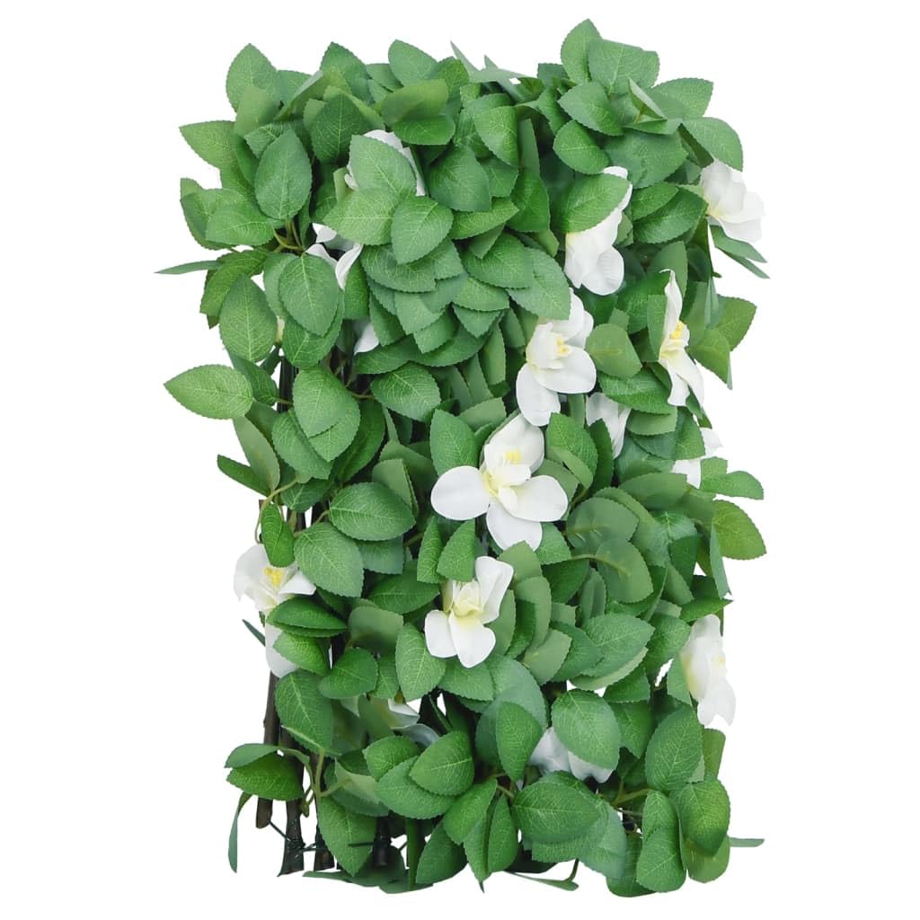 Enrejado De Hiedra Artificial, Extensible, PVC Y Madera, Privacidad Y Decoración, Celosías para Terraza Exterior, Celosía Extensible, Enrejado para Plantas Trepadoras, Verde, 20 x 40 cm - 180 x 30 cm