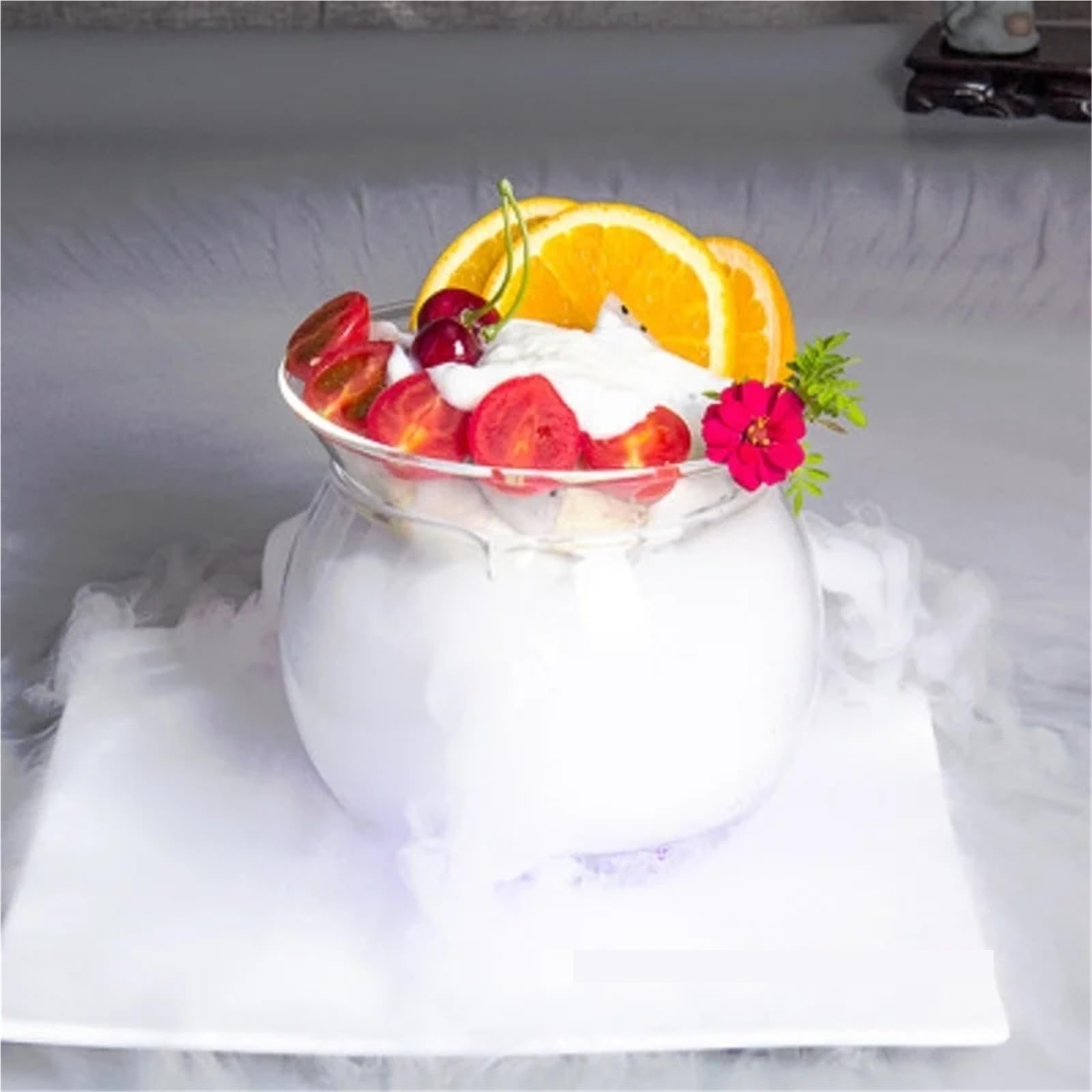 Kreatywne japońskie artystyczne naczynie do serwowania suchego lodu w formie bufetu na sałatki owocowe i naczynia kuchenne, zastawa stołowa do restauracji (370 ml)