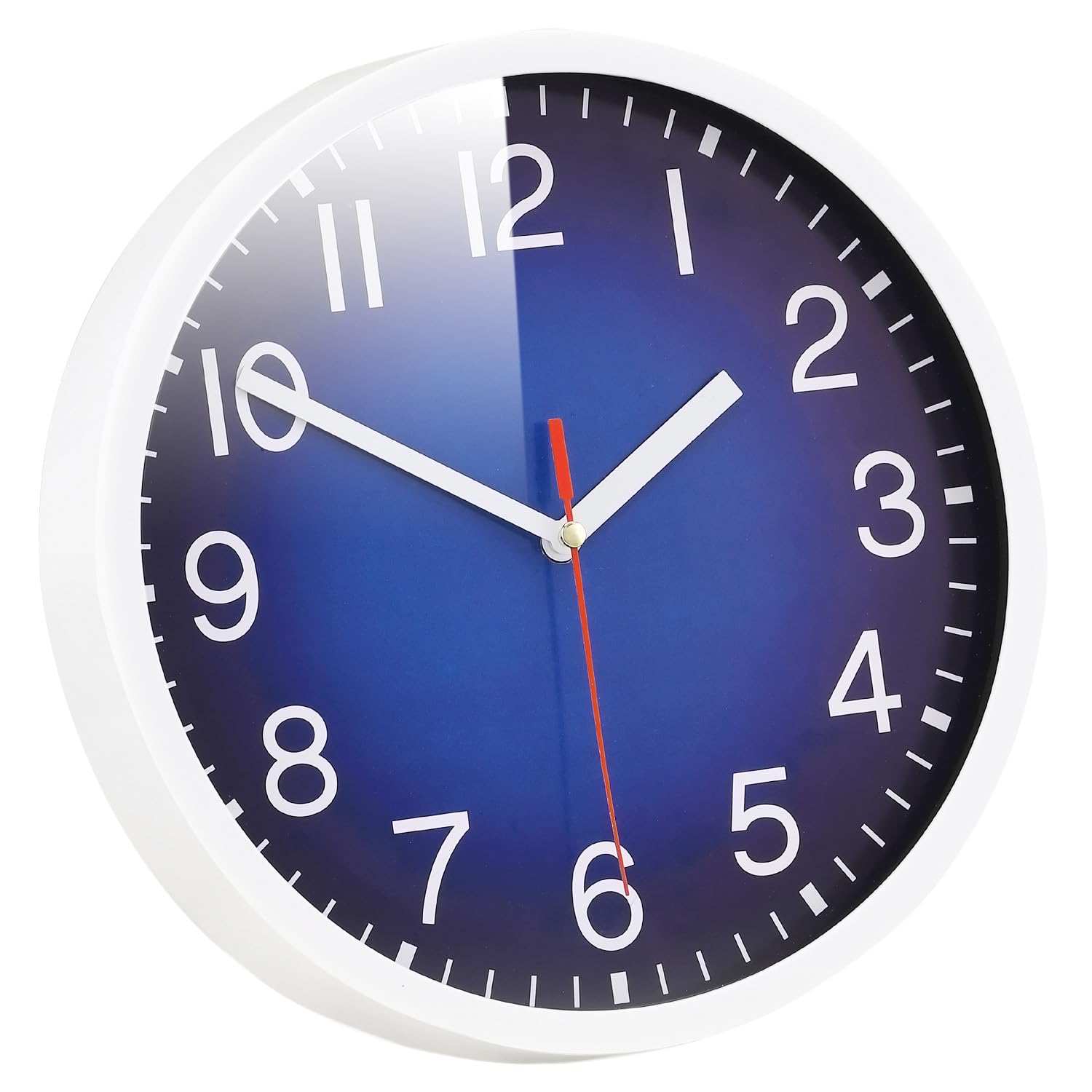 Coslife Wall Clock Silent & Non Ticking Modern Quartz 8.5"- Battery Operated Digital Quiet Sweep Office/home/school/Kitchen Decor Clocks（Blue）