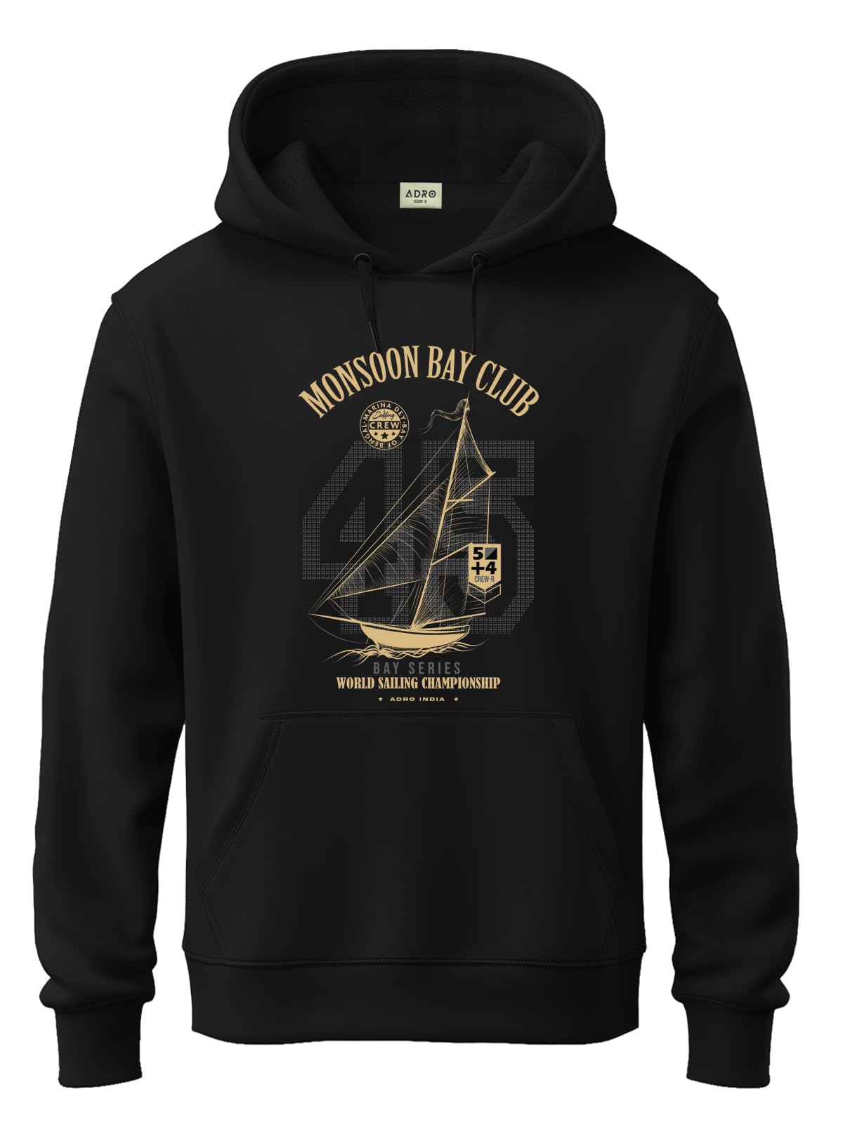adro Men’s 320 GSM Cotton Poly Fleece Hoodie – Monsoon Bay Club Sailing Graphic, Soft Feel Fabric, Skin-Friendly Print, Casual Winter Printed Hoodies with Kangaroo Pocket-picture-40