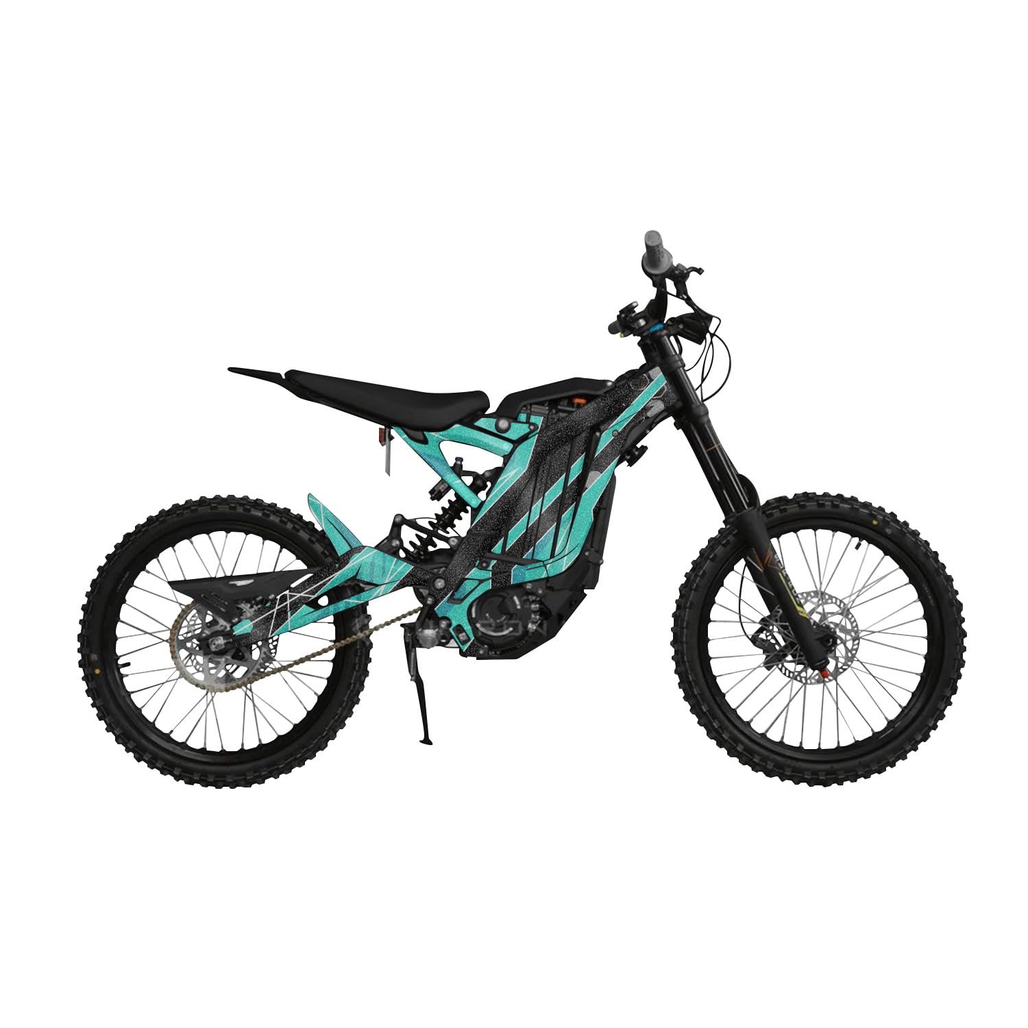 Glossy Glitter Surron Light Bee Graphics Kit Wrap - Racing Chaos Cyan - Sur-Ron Skin - Premium 3M Vinyl Protective Wrap Decal Cover - Easy to Apply | Crafted in The USA by MightySkins
