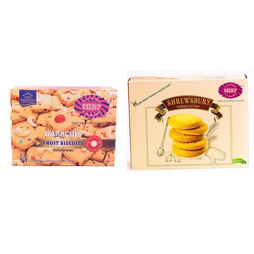 Karachi Fruit Biscuit - Premium, 400 g Karachi Bakery Shrewsbury Biscuits 400GM.