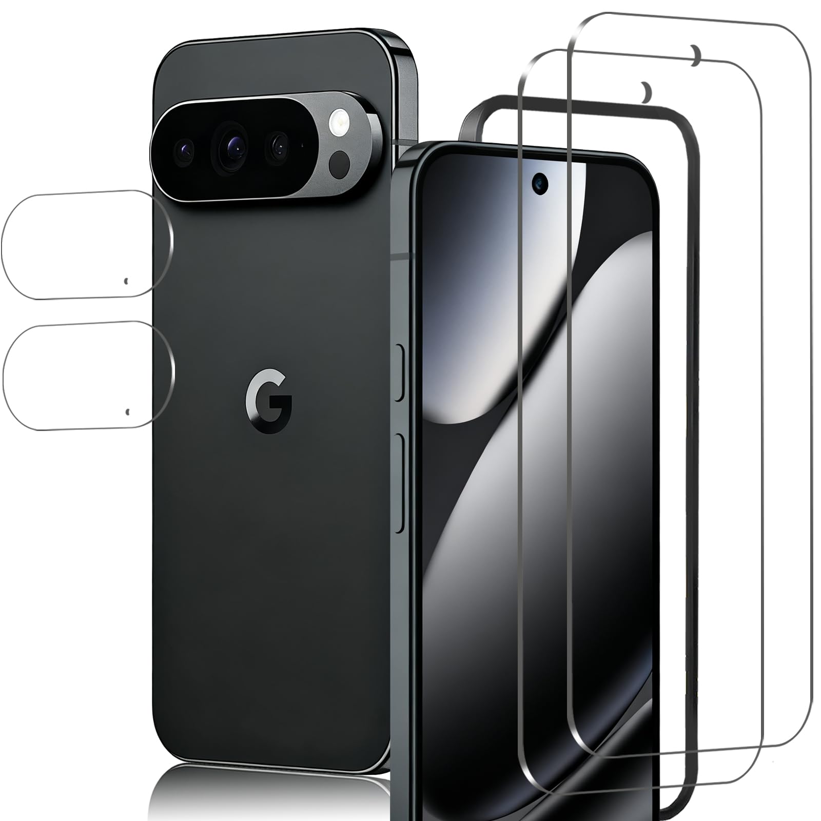 pixel 10 Pro ガラスフィルム + Google Pixel 10 Pro カメラフィルム【旭硝子日本製】googlepixel10 Pro 保護フィルム 指紋認証対応 硬度9H 耐衝撃 スクラッチ防止 自動吸着 露出オーバー防止 気泡ゼロ 指紋防止 ピクセル10 Pro 用の フィルム「2+2枚入」