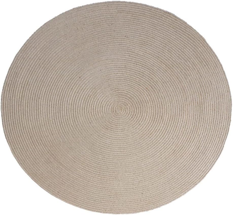 コットンとジュートのカラフル手編みラグ ラウンドタイプ【直径40cm】 の通販 - TIRAKITA.COM Primitive Decor 100%ジュートエリアラグ ファームハウス編組デザイン 手織りの天然カーペット リビングルーム、ダイ