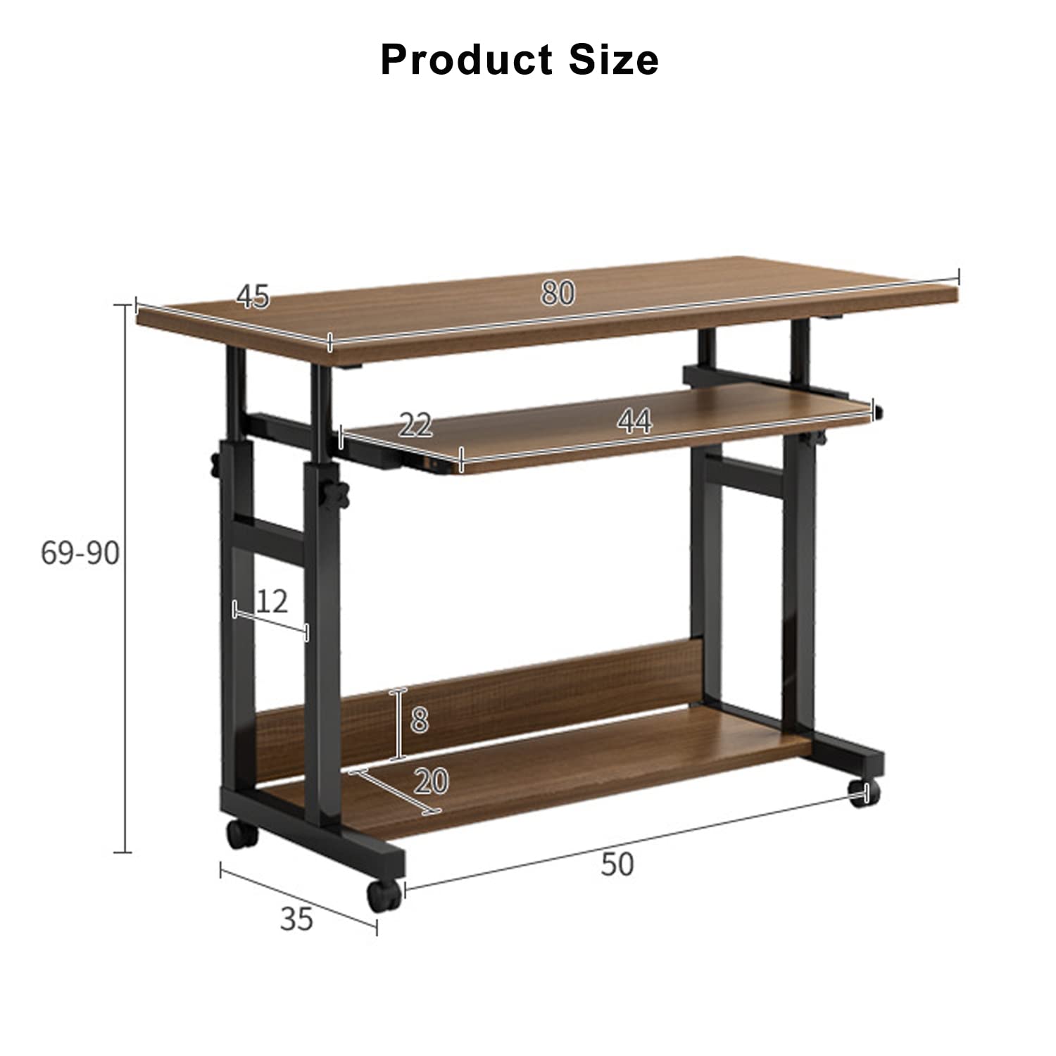 Buy 80 * 45 Adjustable Computer Table with Keyboard Tray,Bottom Storage
