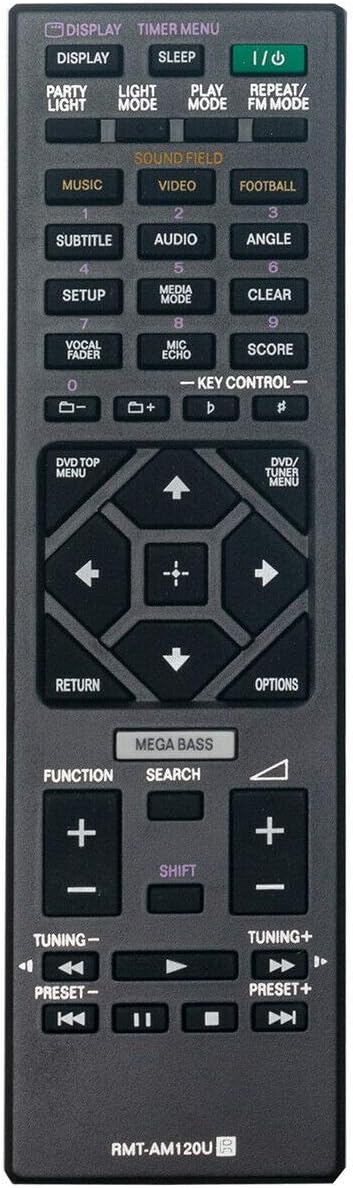 Amazon Com Rmt Am120u Replace Remote For Sony Mhc V7d Shake X7d Mhc Gt3d Mhc Gt5d Mhc V7d Electronics