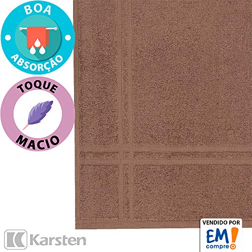 Jogo de Toalhas Banho Karsten 5 peças Algodão Felpuda Otto (BEGE E MARROM)