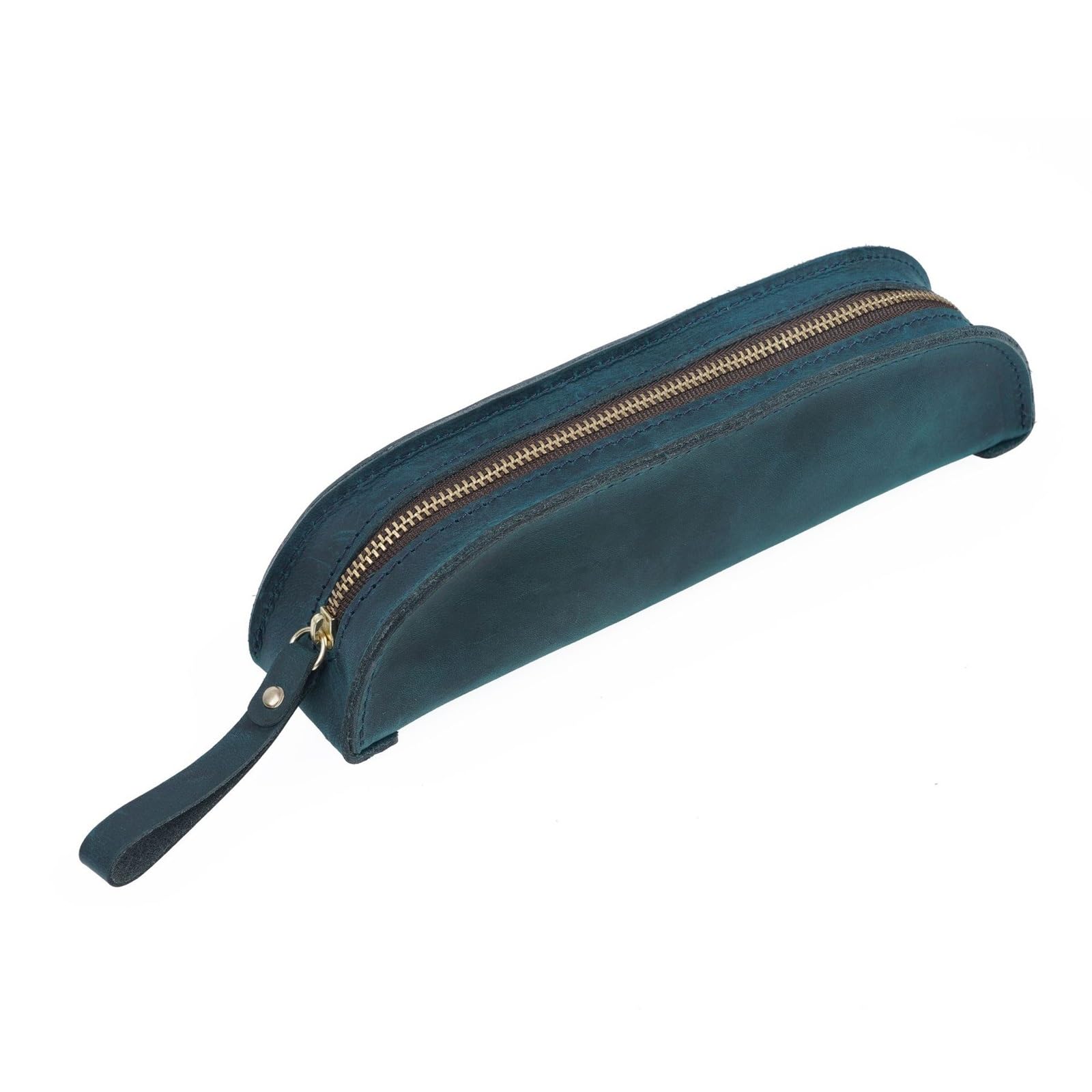 DUMRALBQE Wooden Jewelry Box Vintage Handmade Zip Pen Bag Creative Portable Simple for Storage and Organization(Blue)