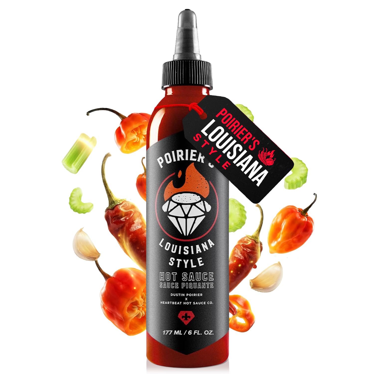 Heartbeat Hot Sauce Poirier's Louisiana Style, 177 mL, 3/10 Heat