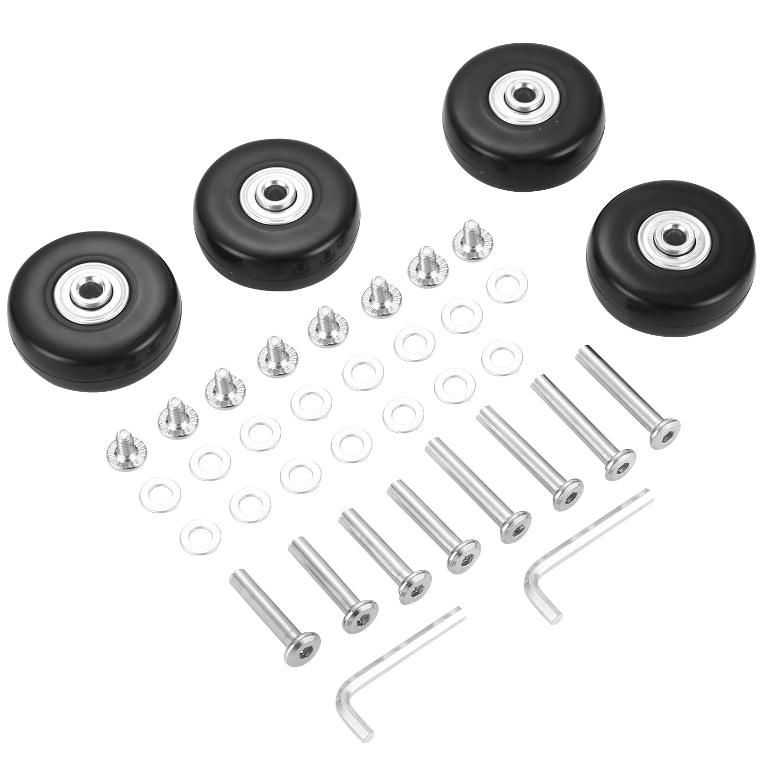 4 Ruote Di Ricambio Per Valigie - 50mm X 18mm Universali Con Cuscinetti - Foto 4