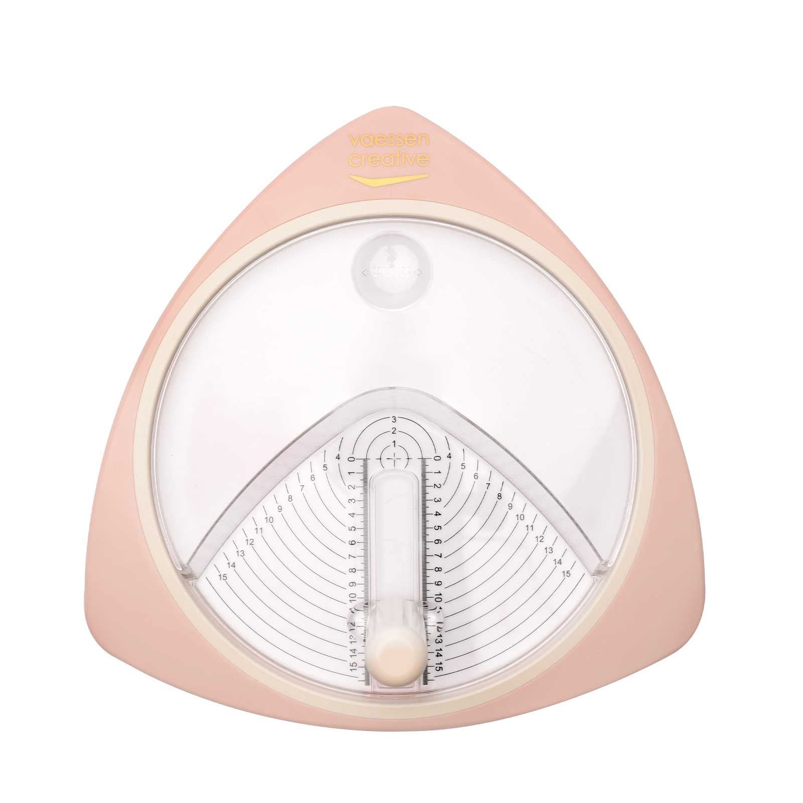 Vaessen Creative Circle Cutter Ø 1 to Ø 6 inches – with 3 Spare Blades – Card Cutter for Crafting and Paper Circles – Pink Paper Cutter