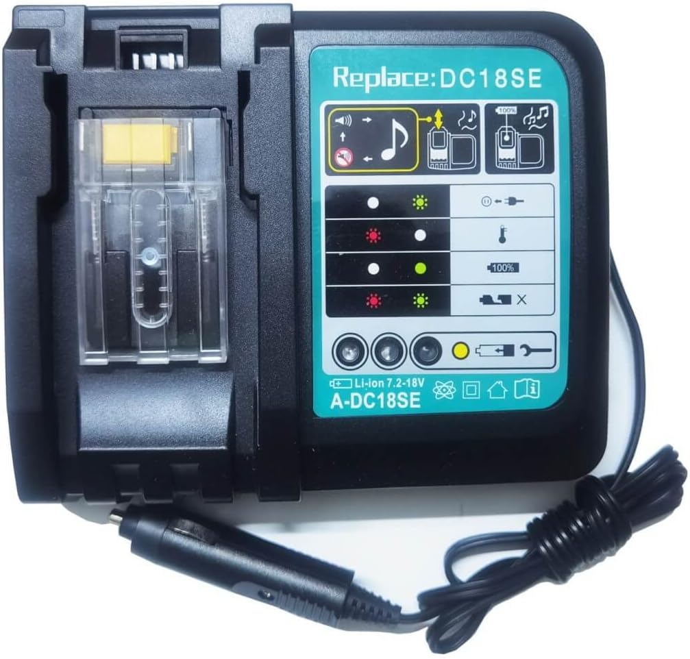 Compaitble with Makita DC18SE Lithium Ion Vehicle Charger,Car Battery Charger, for Battery BL1835B BL1845B BL1845 BL1820 BL1820B BL1815 BL1815B BL1835 BL1840 BL1840B