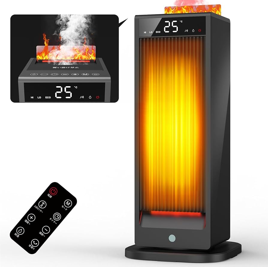 セラミックヒーター 暖房・加湿・空気清浄 超音波加湿搭載 人感