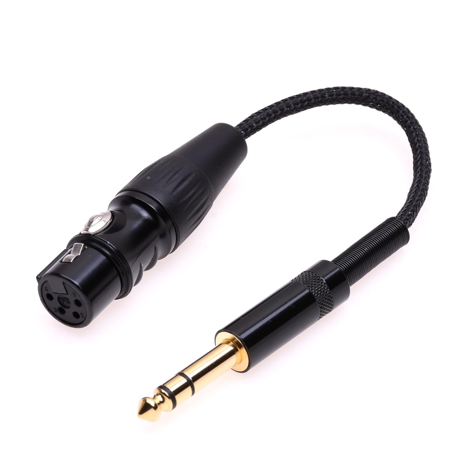 DIY TRS Audio-Adapter 1/4 6,35 mm Stecker auf 4-polige XLR-Buchse, symmetrisches Kopfhörer-HiFi-Kabel