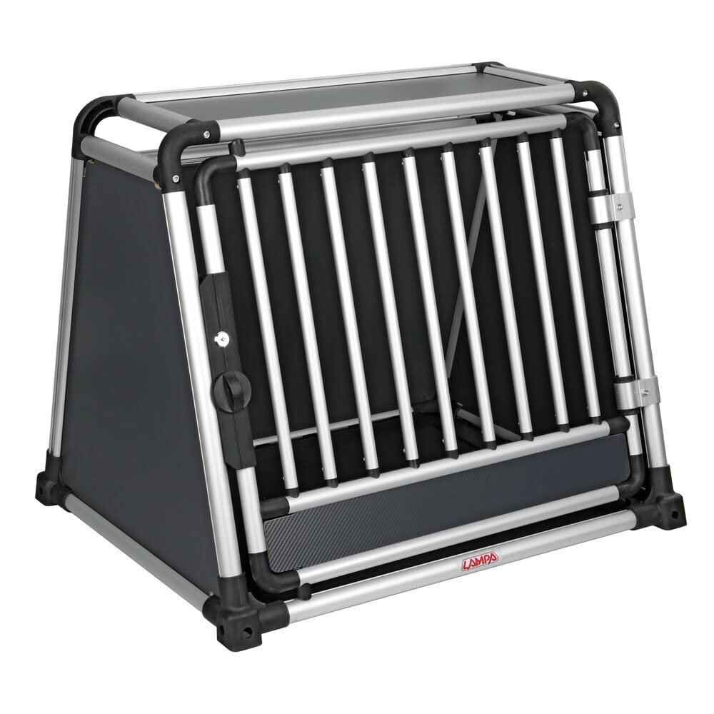 Lampa 60502 Premium Transportín de aleación de Aluminio, específico para el Transporte de Animales en Coche - Tipo 2-80 x 65 x 66 cm