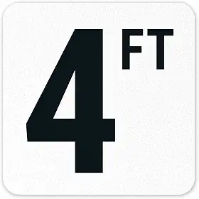 Marcador de profundidade de piscina adesivo de vinil de 1,5 m x 15 cm, marcador de piscina antiderrapante, feito nos EUA por Sigo Signs