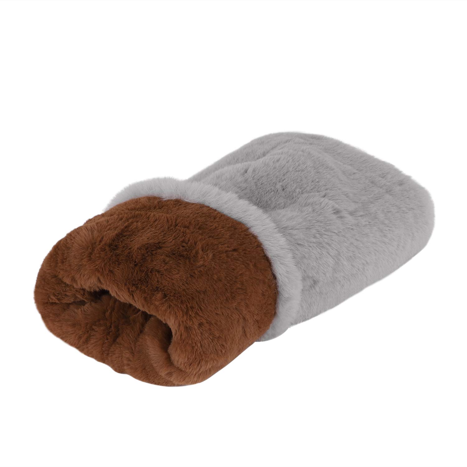 JIAHG Manchon Fausse Fourrure Hiver Chaud Épais Chauffe-Mains Bras et Poignet Fourrure de Lapin Artificiel Doux et Confort Chauffage des Mains pour Femme et Mère, 40 x 20 cm