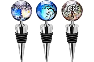 Soleebee 3 Pack Decorative Wine Stoppers, Keeps Wine Fresh and Adds Class to Your Party