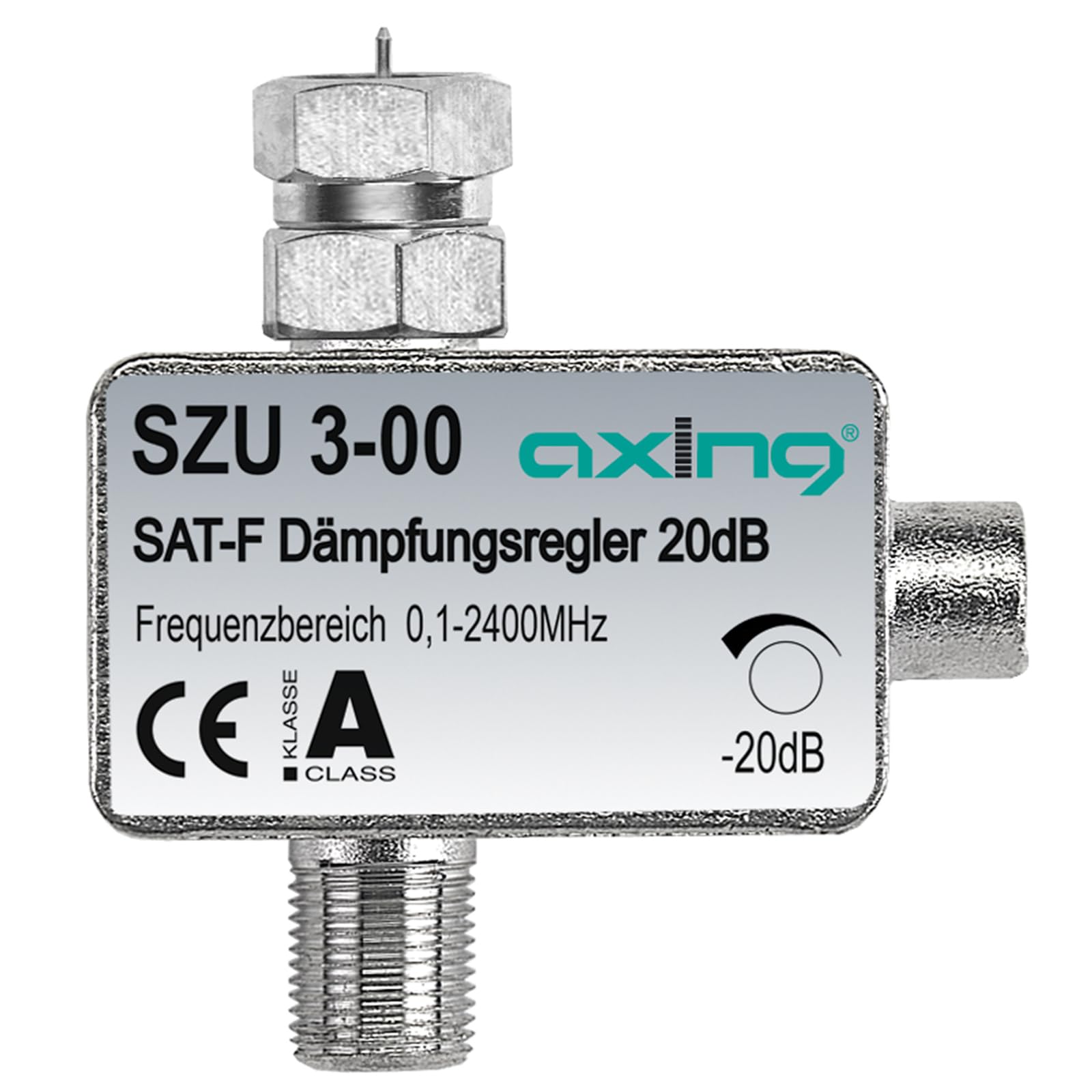 Axing SZU 3-00 adjustable attenuator for Sat with F connectors (20 dB, 0-2400 MHz)