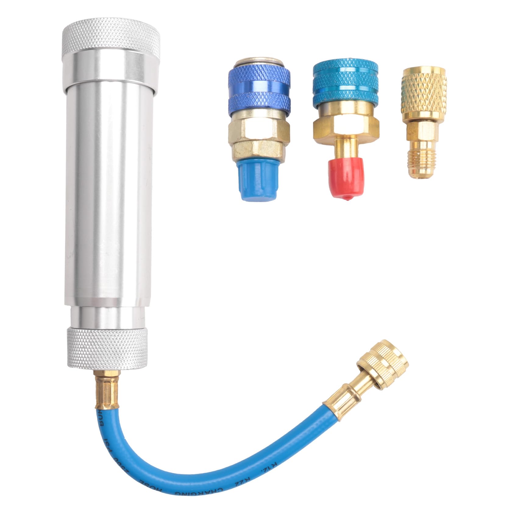 Littimoon AC Oil Dye Injector Backflow Prevent Kit, with R134A & R1234YF Low Side Quick Coupler, R410A Mini Split Adapter