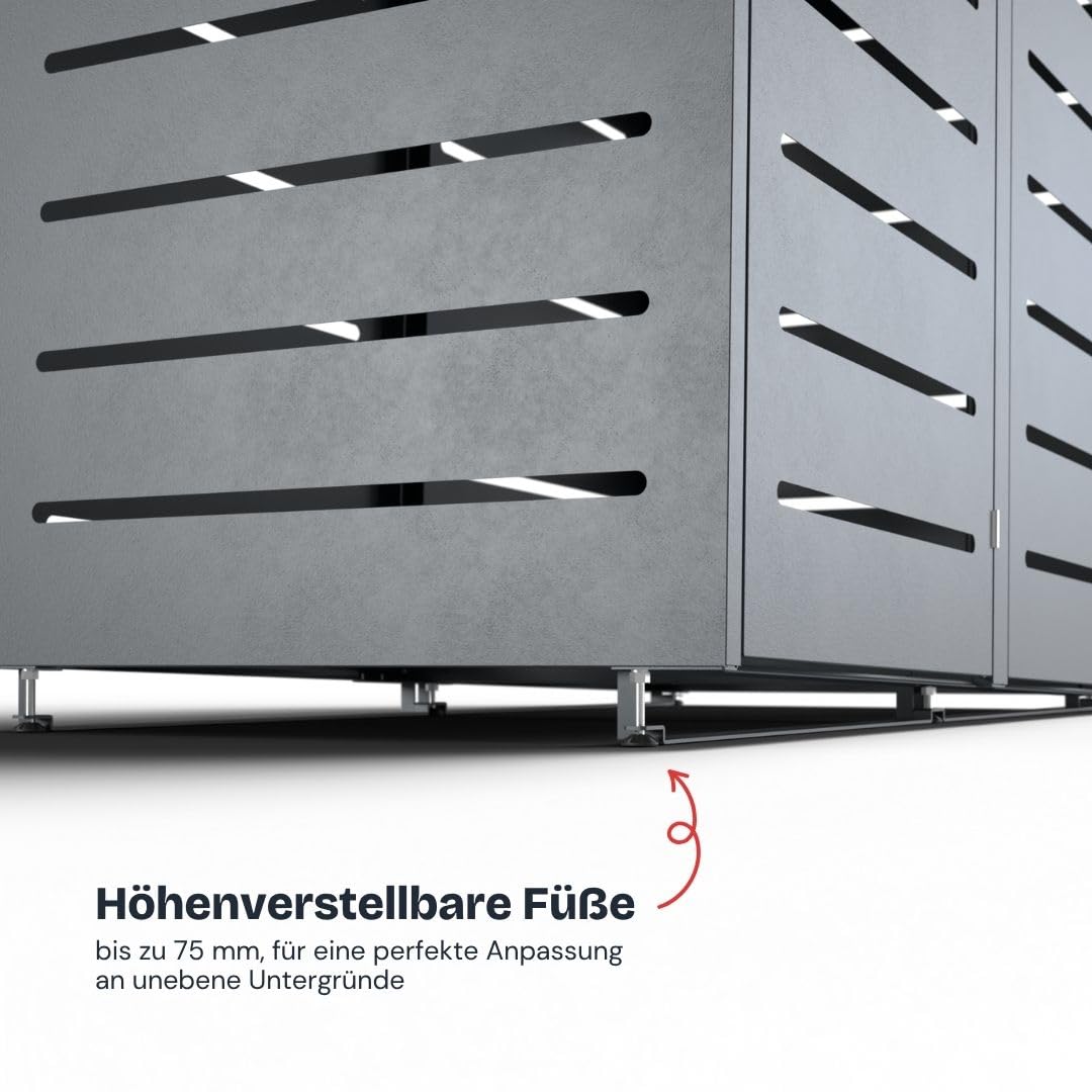 Alubert Mülltonnenbox 4er Schwarz (RAL9005)