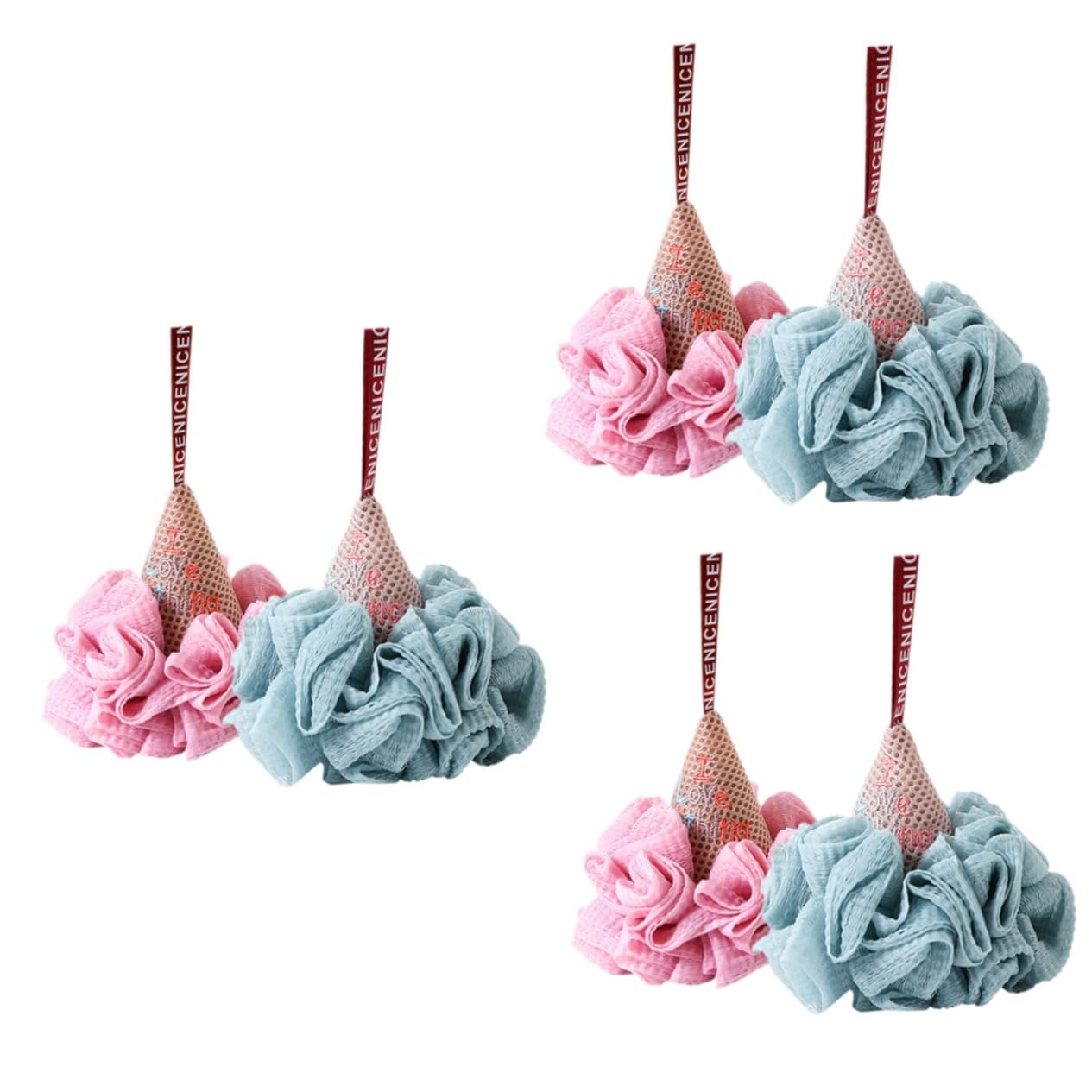 FRCOLOR 6 Piezas bola de baño de helado esponja exfoliante de lufa esponja vegetal para niños esponjas esponja de ducha esponja vegetal reutilizable lindo toallita de baño depurador Maleza