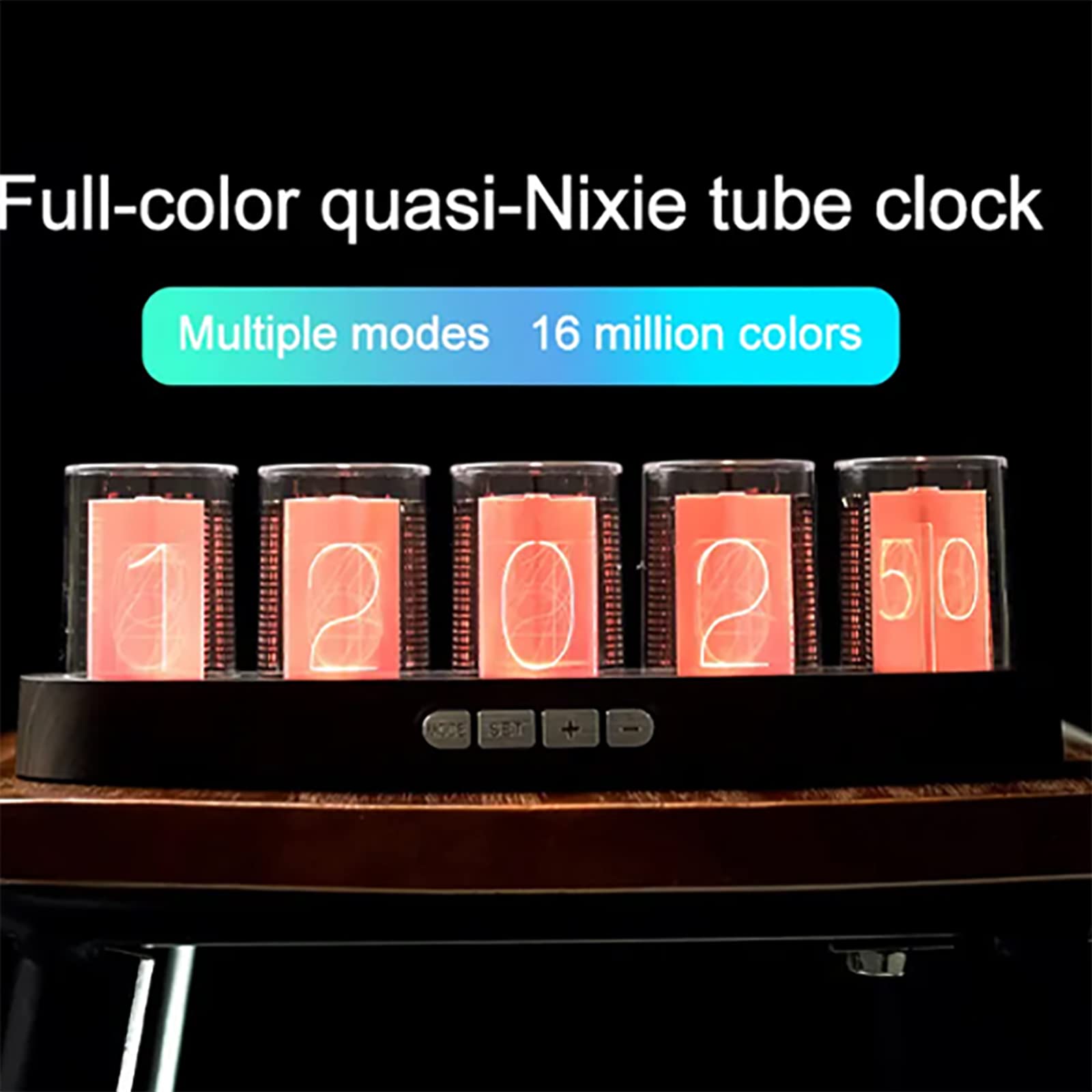 Amazon.co.jp: ニキシー管時計、LEDデジタル時計、9つの表示モード