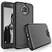 Moto G5S Plus Case, Motorola G5S Plus Sturdy Case, Tekcoo [Tmajor] Shock Absorbing [Black] Hybrid Combo Rubber Silicone & Plastic Scratch Resistant Bumper Rugged Grip Hard Protective Cases Cover