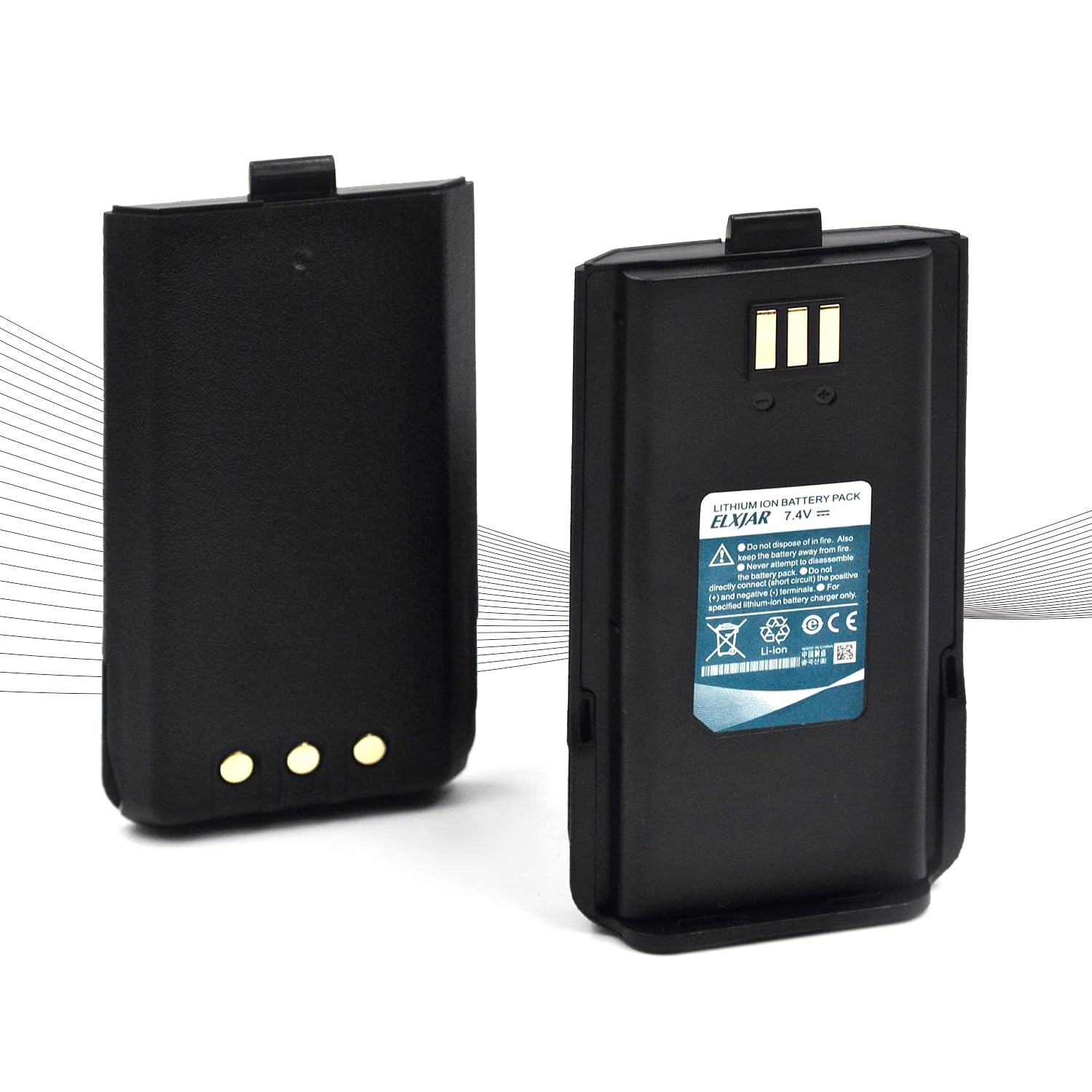 hflexgrad (2-Pack) 7.4V 2200mAh DM-8 Li-ion Battery Replacement for Radioddity GA-510 GD-77 GD-77S DM-1801 BF-H6 Ham Radios